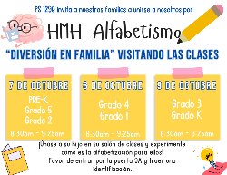 Literacy classroom visit flyer